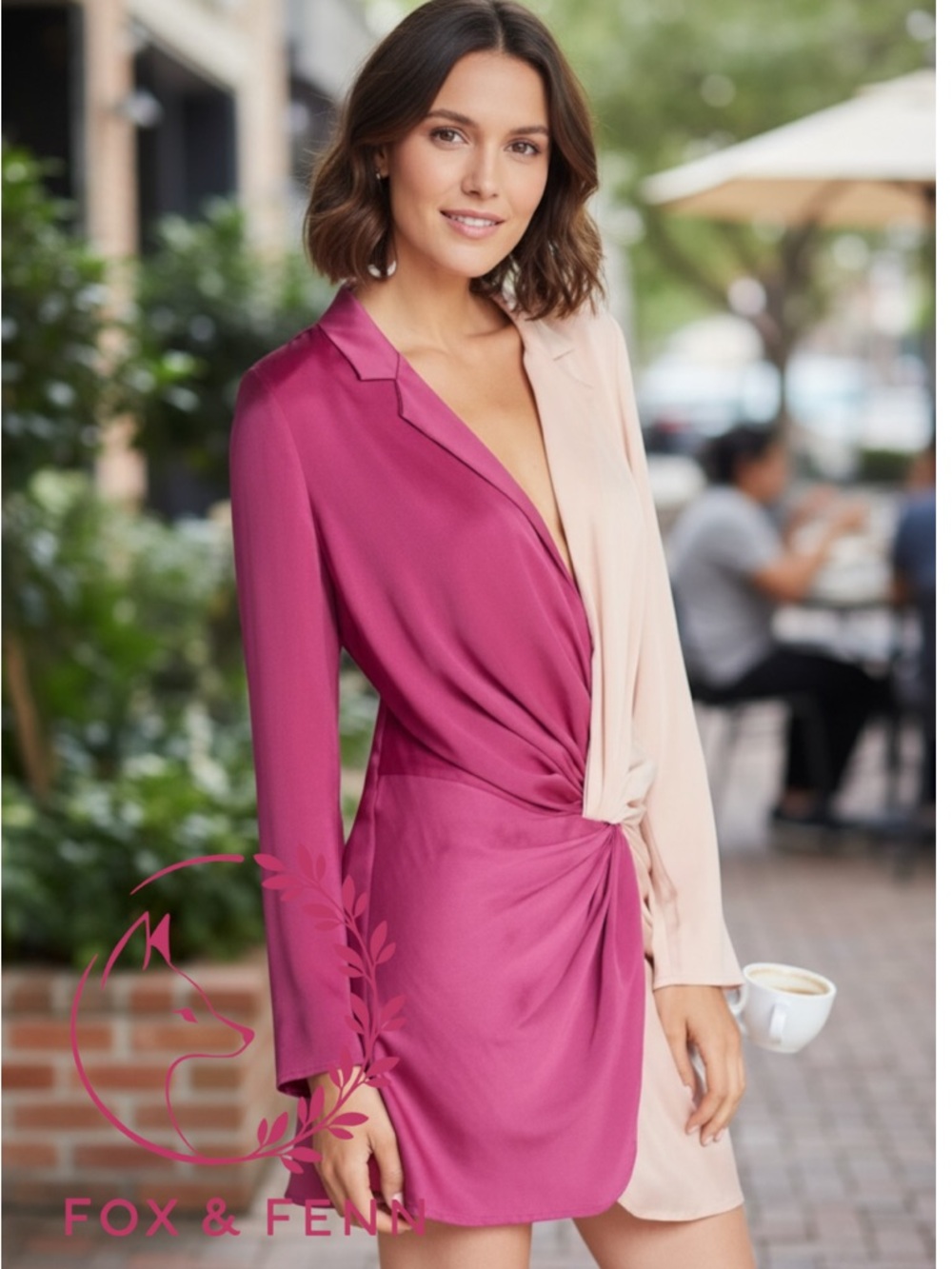 Choosy Elegant‎ Fuchsia and Blush Mini Dress